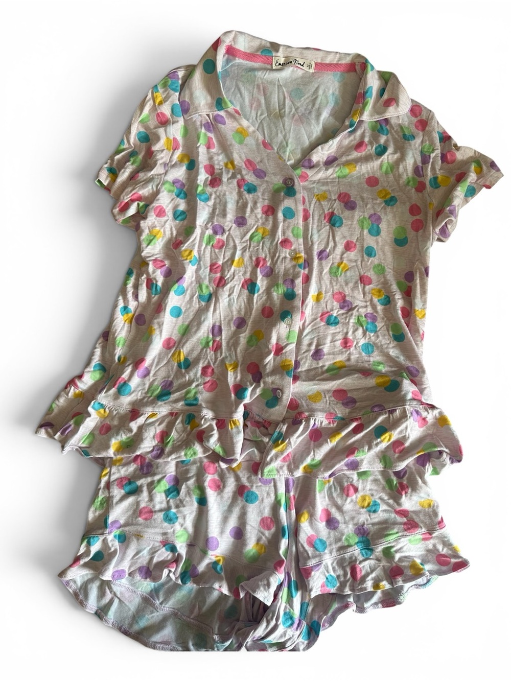 NWT Emerson Road Polka Dot Pajama Top - Pastel Dots